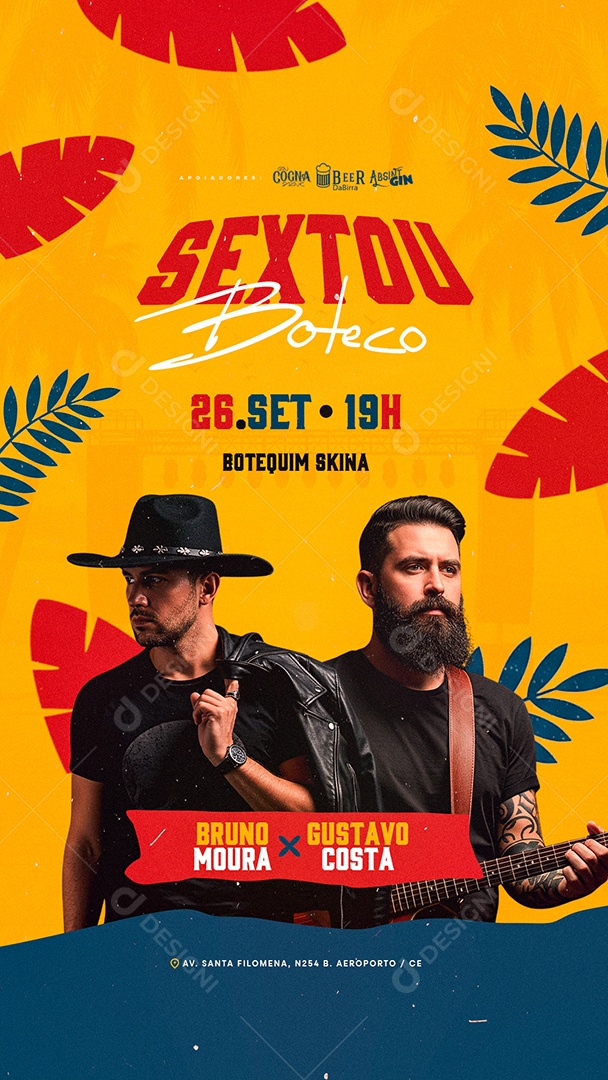 Story Flyer Próximos Shows Sextou Boteco Social Media PSD Editável