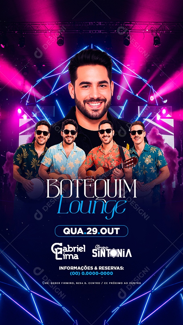 Story Flyer Próximos Shows Botequim Lounge Social Media PSD Editável