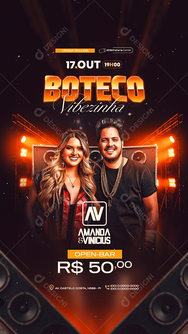 Story Flyer Próximos Shows Boteco Vibezinha Social Media PSD Editável