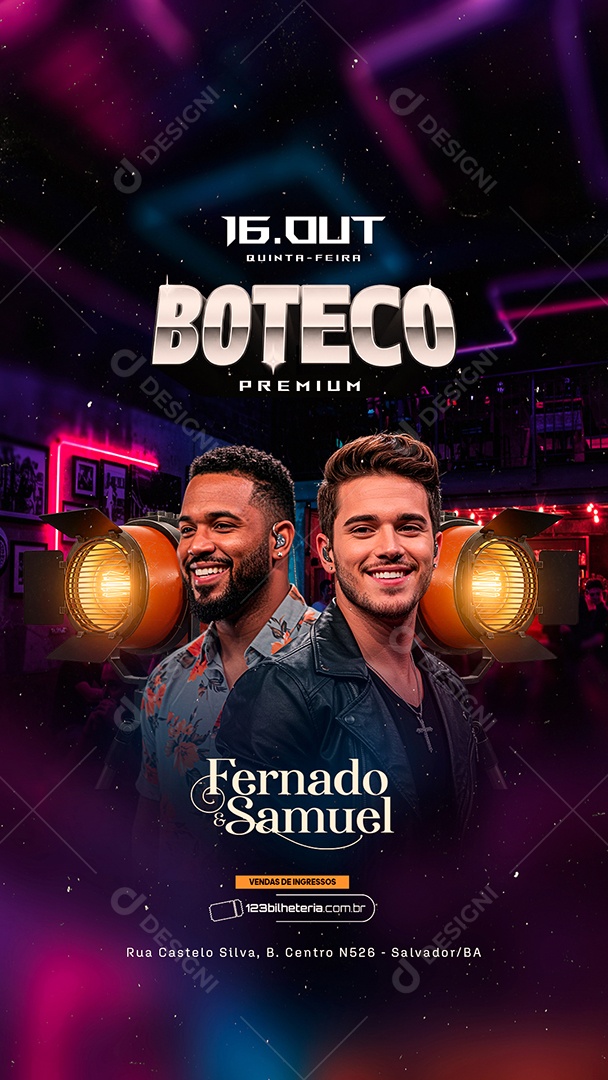 Story Flyer Próximos Shows Boteco Premium Social Media PSD Editável