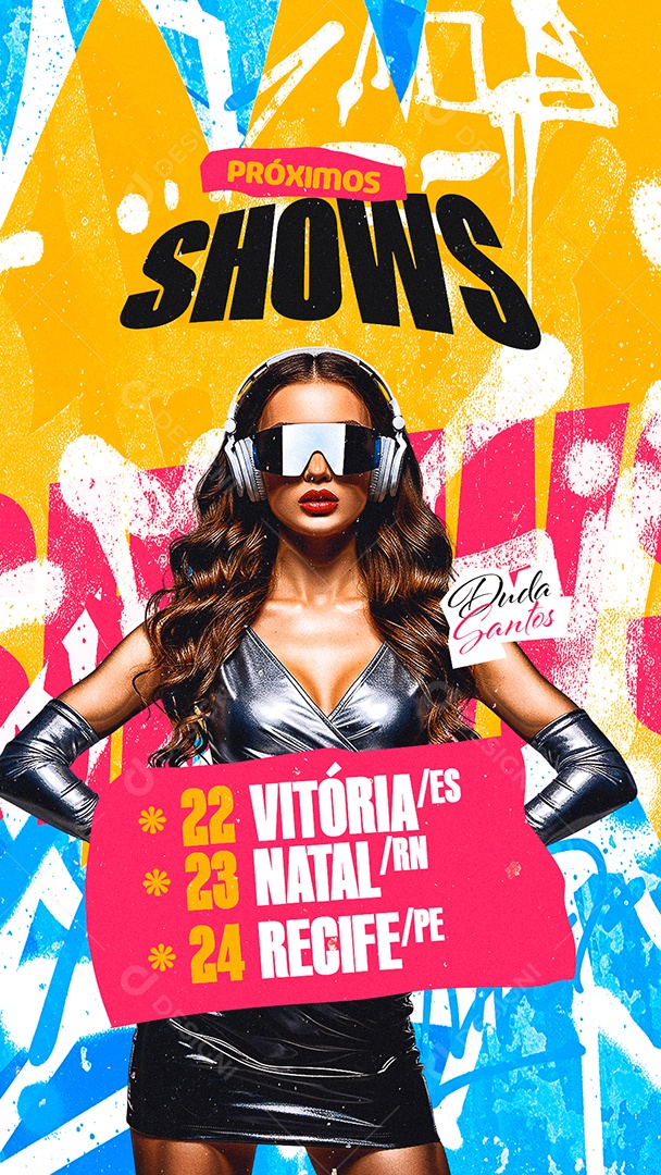 Story Flyer Próximos Shows Duda Santos Social Media PSD Editável