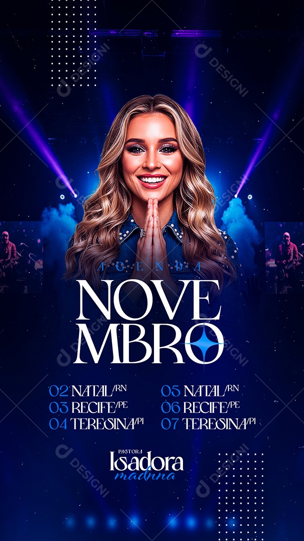 Story Flyer Gospel Agenda Novembro Social Media PSD Editável