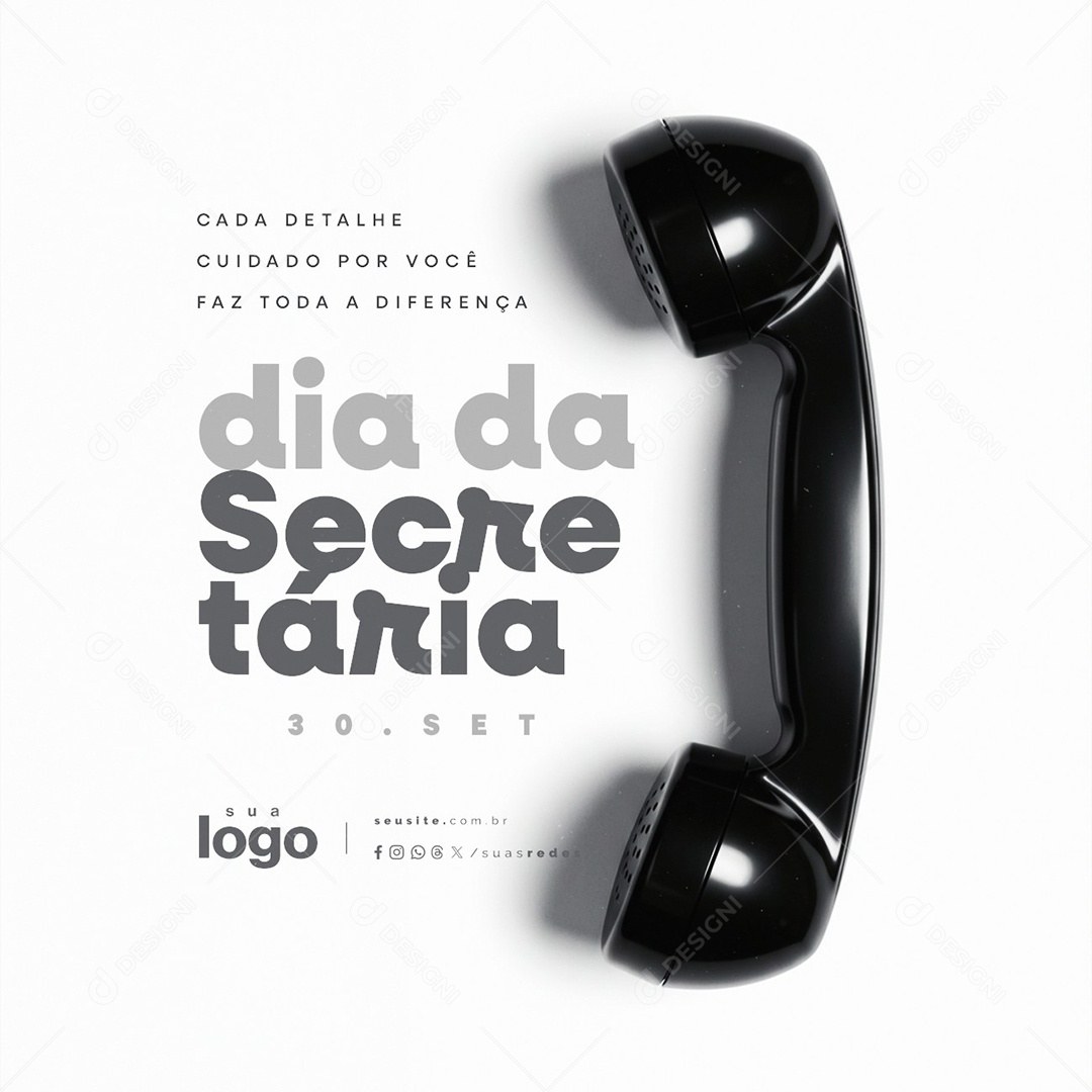 Dia da Secretária 30 de Setembro Social Media PSD Editável