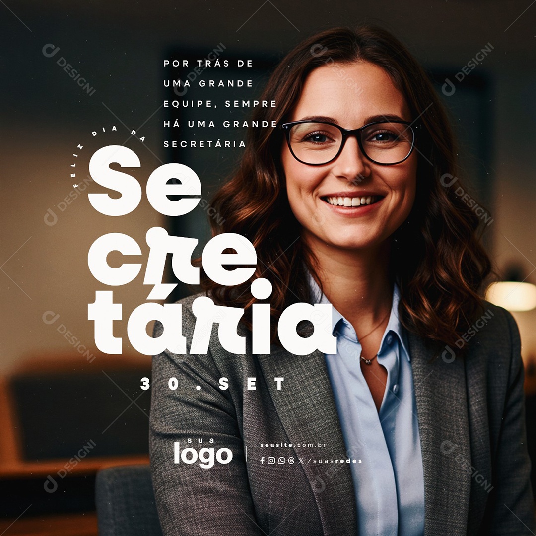 Dia da Secretária 30 de Setembro Social Media PSD Editável