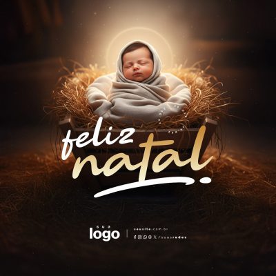 Feliz Natal 25 de Dezembro Social Media PSD Editável