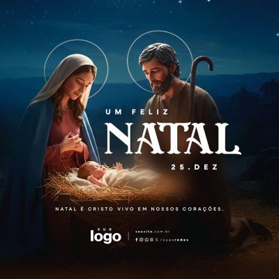 Um Feliz Natal 25 de Dezembro Social Media PSD Editável