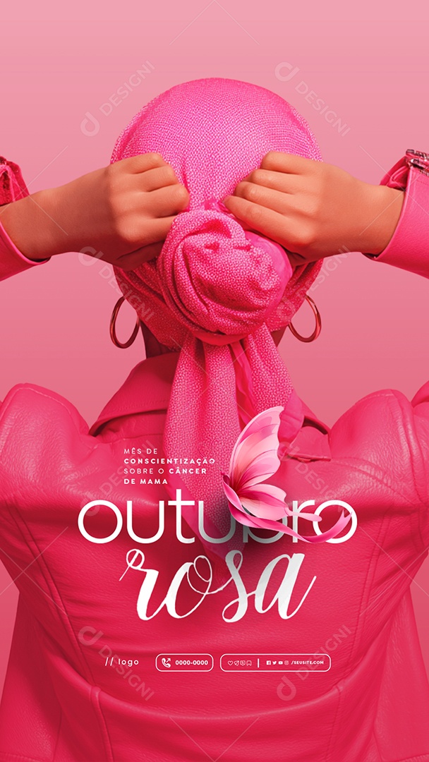 Story Outubro Rosa Mês de Conscientização Sobre o Câncer de Mama Social Media PSD Editável