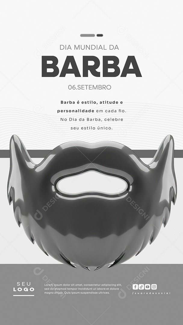 Story Dia Mundial da Barba 06 de Setembro Social Media PSD Editável