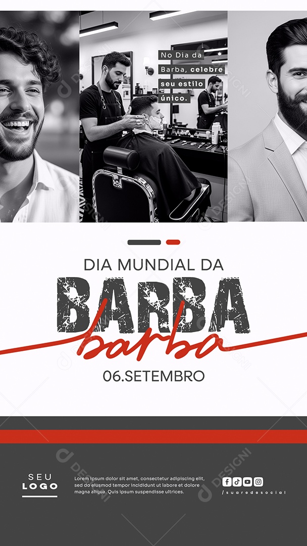 Story Dia Mundial da Barba 06 de Setembro Social Media PSD Editável