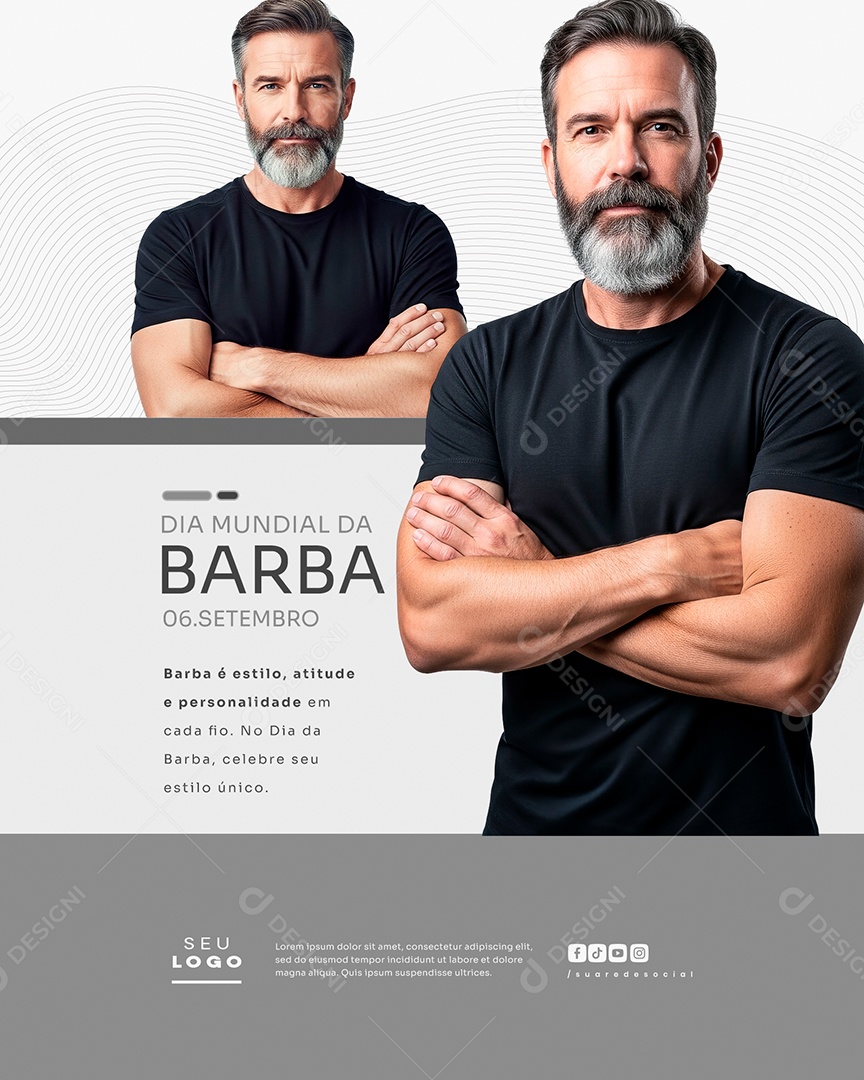 Dia Mundial da Barba 06 de Setembro Social Media PSD Editável