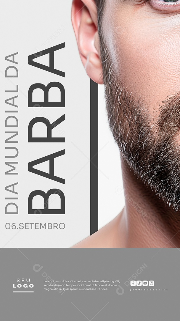 Story Dia Mundial da Barba 06 de Setembro Social Media PSD Editável