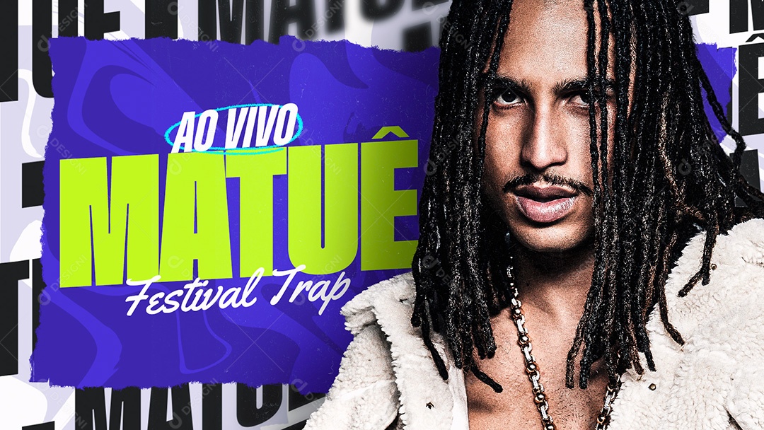 Flyer Banner Ao Vivo Matuê Social Media PSD Editável