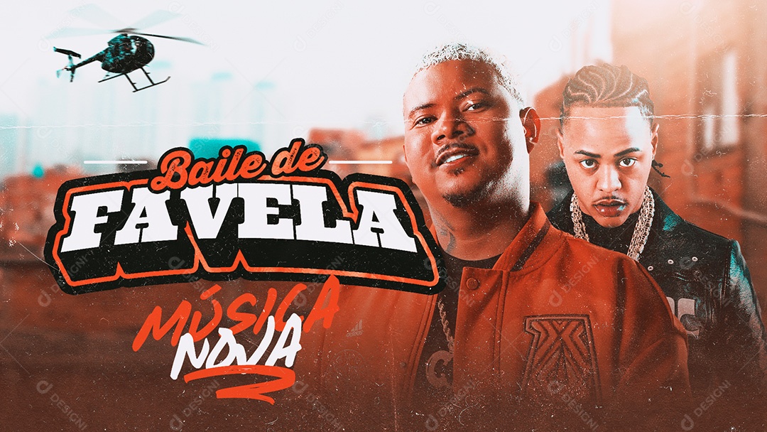 Flyer Banner Baile de Favela Música Nova Social Media PSD Editável