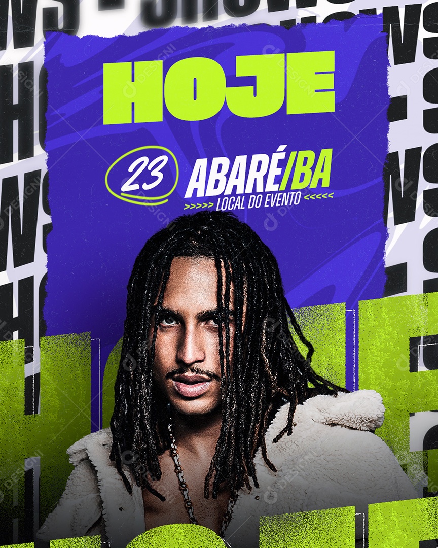 Flyer Feed Agenda de Shows Hoje Abaré Social Media PSD Editável