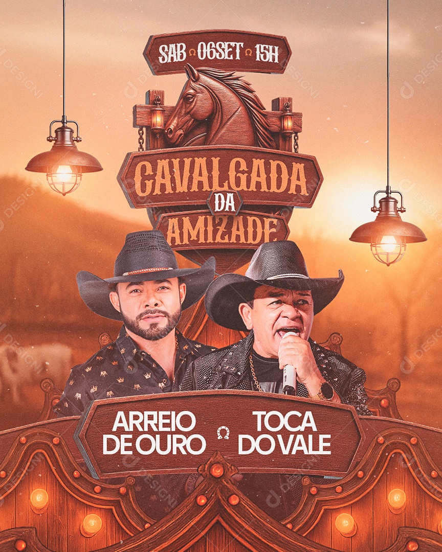 Flyer Feed Cavalgada da Amizade Social Media PSD Editável