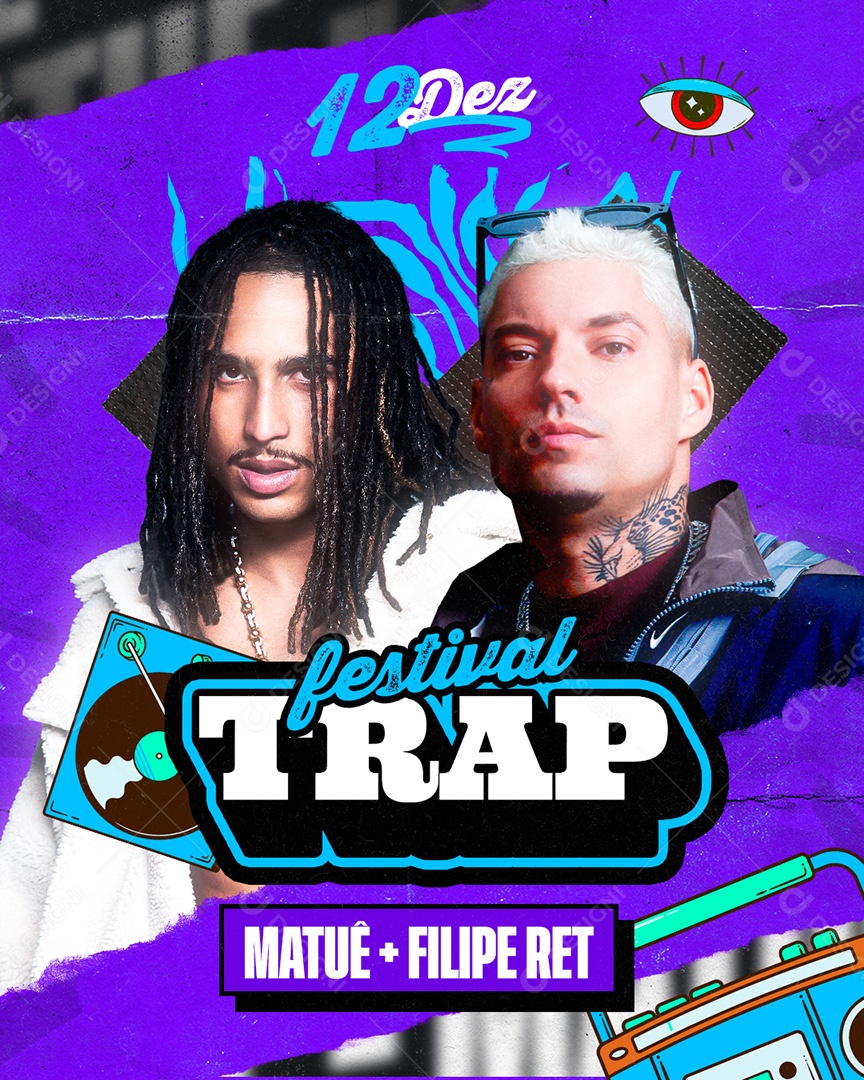 Flyer Feed Festival Trap Social Media PSD Editável