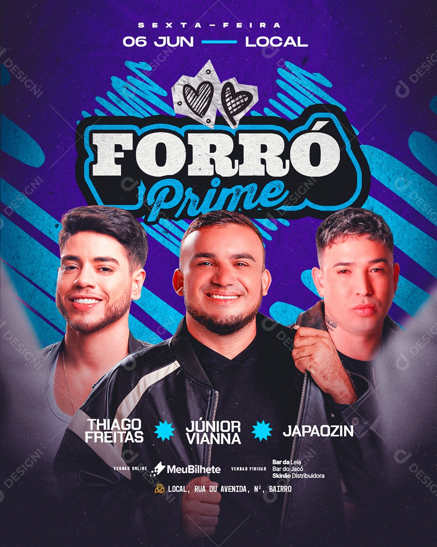 Flyer Feed Forró Prime Social Media PSD Editável