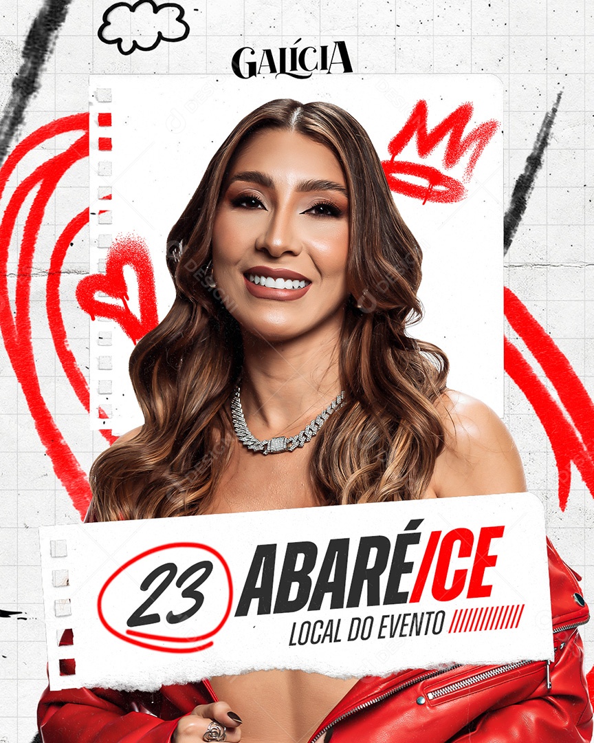 Flyer Feed Galícia Abaré Social Media PSD Editável