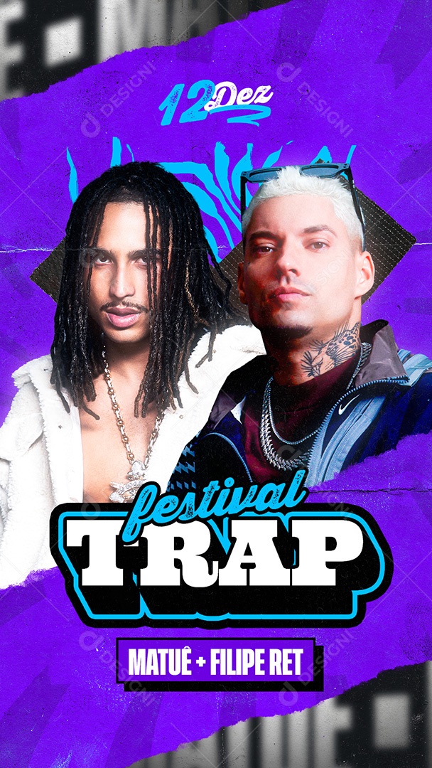 Flyer Story Festival Trap Social Media PSD Editável