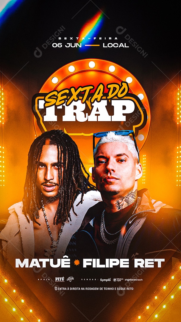 Flyer Story Sexta do Trap Social Media PSD Editável