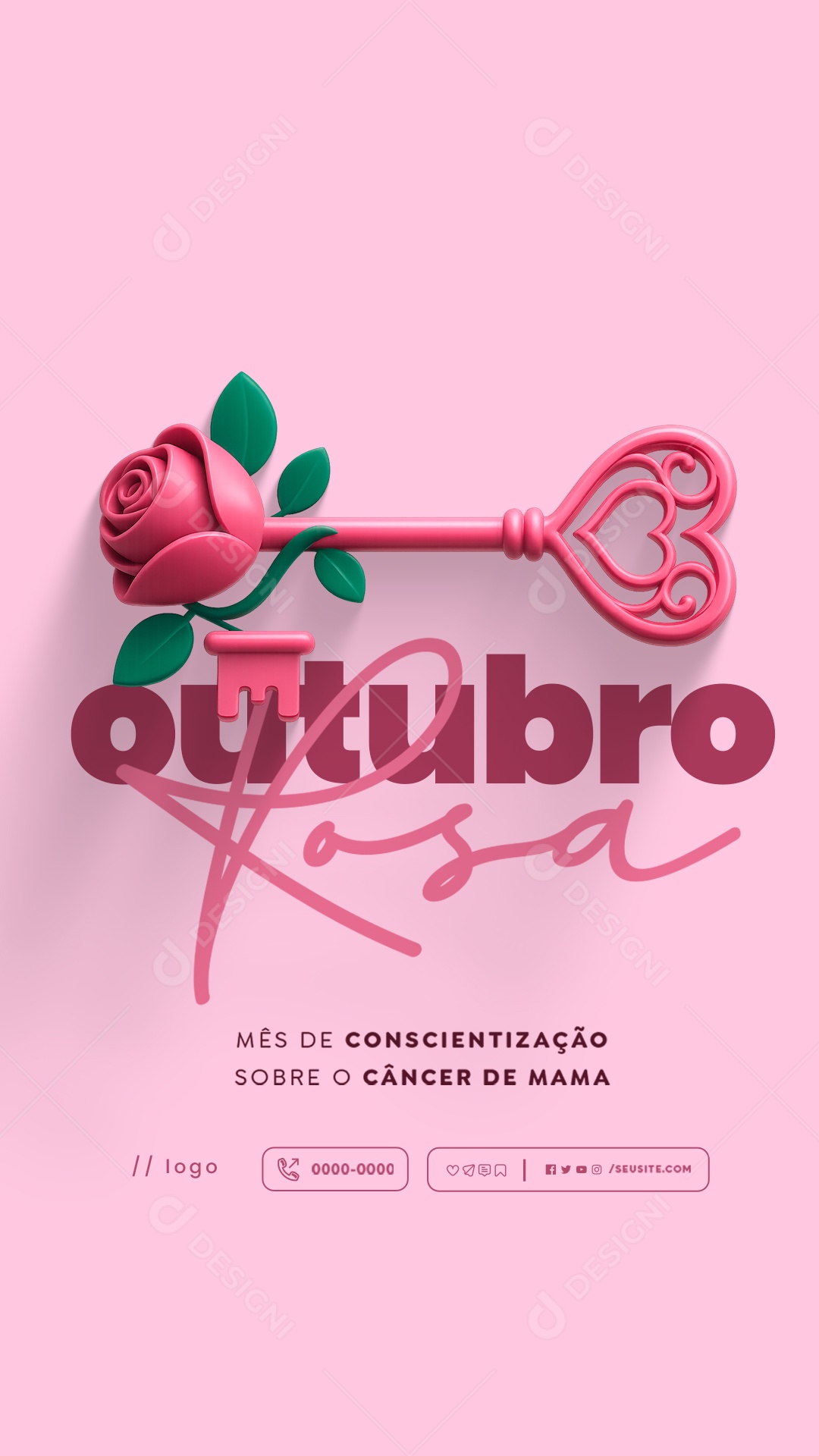 Story Outubro Rosa Mês de Conscientização Sobre o Câncer de Mama Social Media PSD Editável