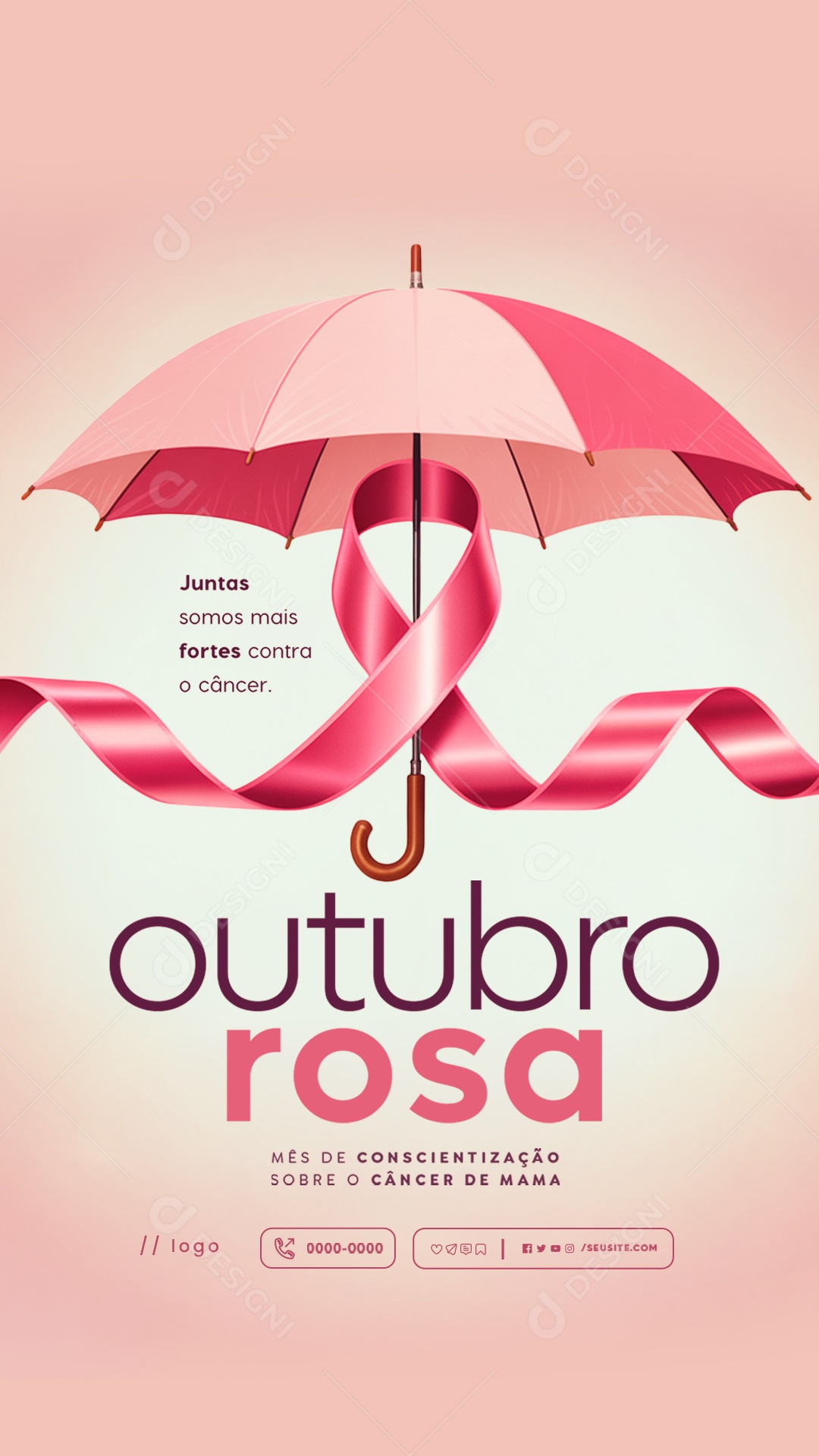 Story Outubro Rosa Mês de Conscientização Sobre o Câncer de Mama Social Media PSD Editável