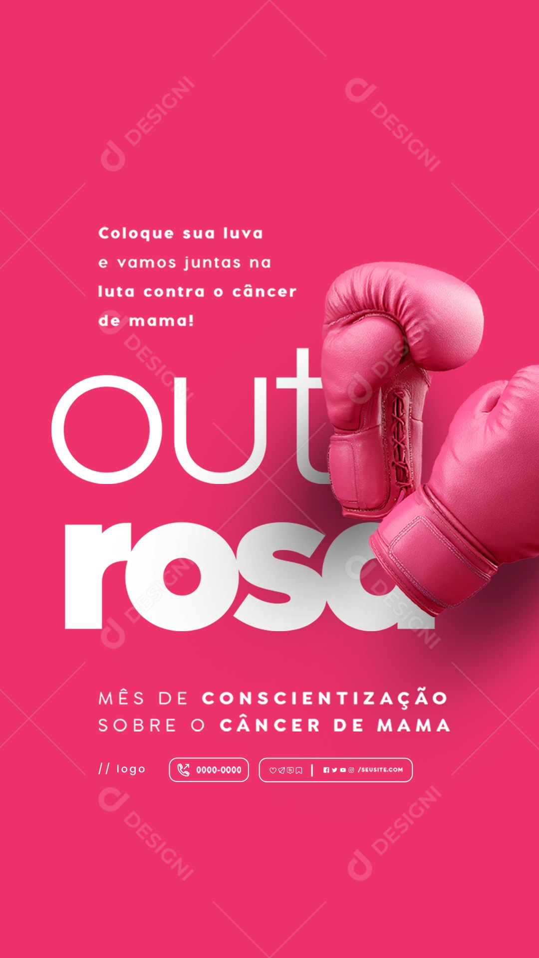 Story Outubro Rosa Mês de Conscientização Sobre o Câncer de Mama Social Media PSD Editável