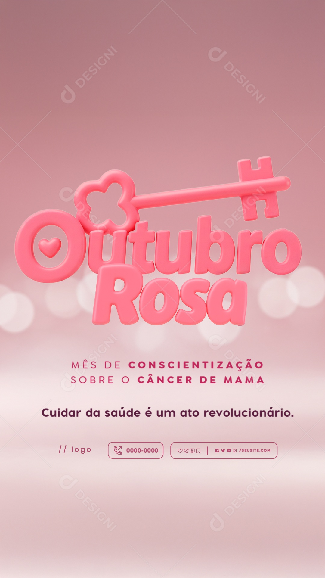 Story Outubro Rosa Mês de Conscientização Sobre o Câncer de Mama Social Media PSD Editável