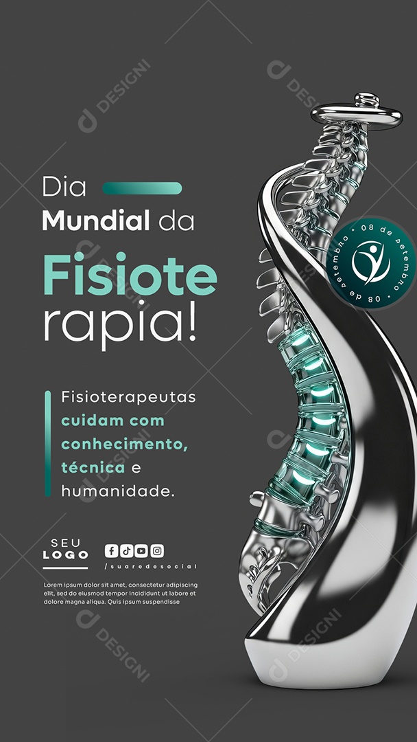 Story Dia Mundial da Fisioterapia 08 de Setembro Social Media PSD Editável