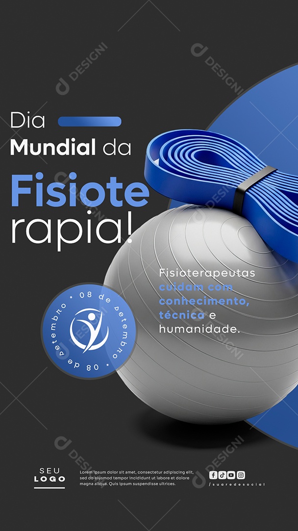Story Dia Mundial da Fisioterapia 08 de Setembro Social Media PSD Editável