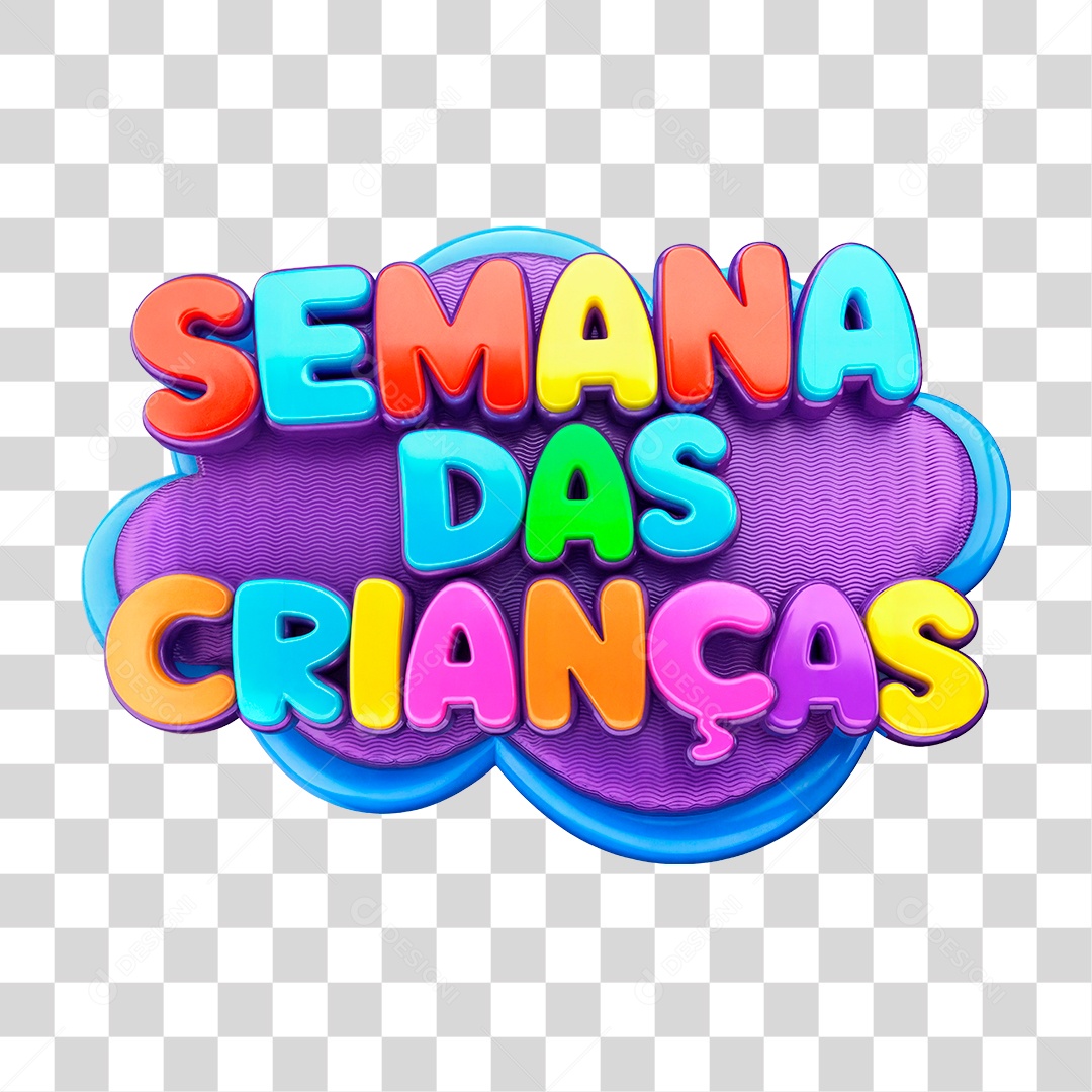 Selo 3D Semana das Crianças PNG Transparente