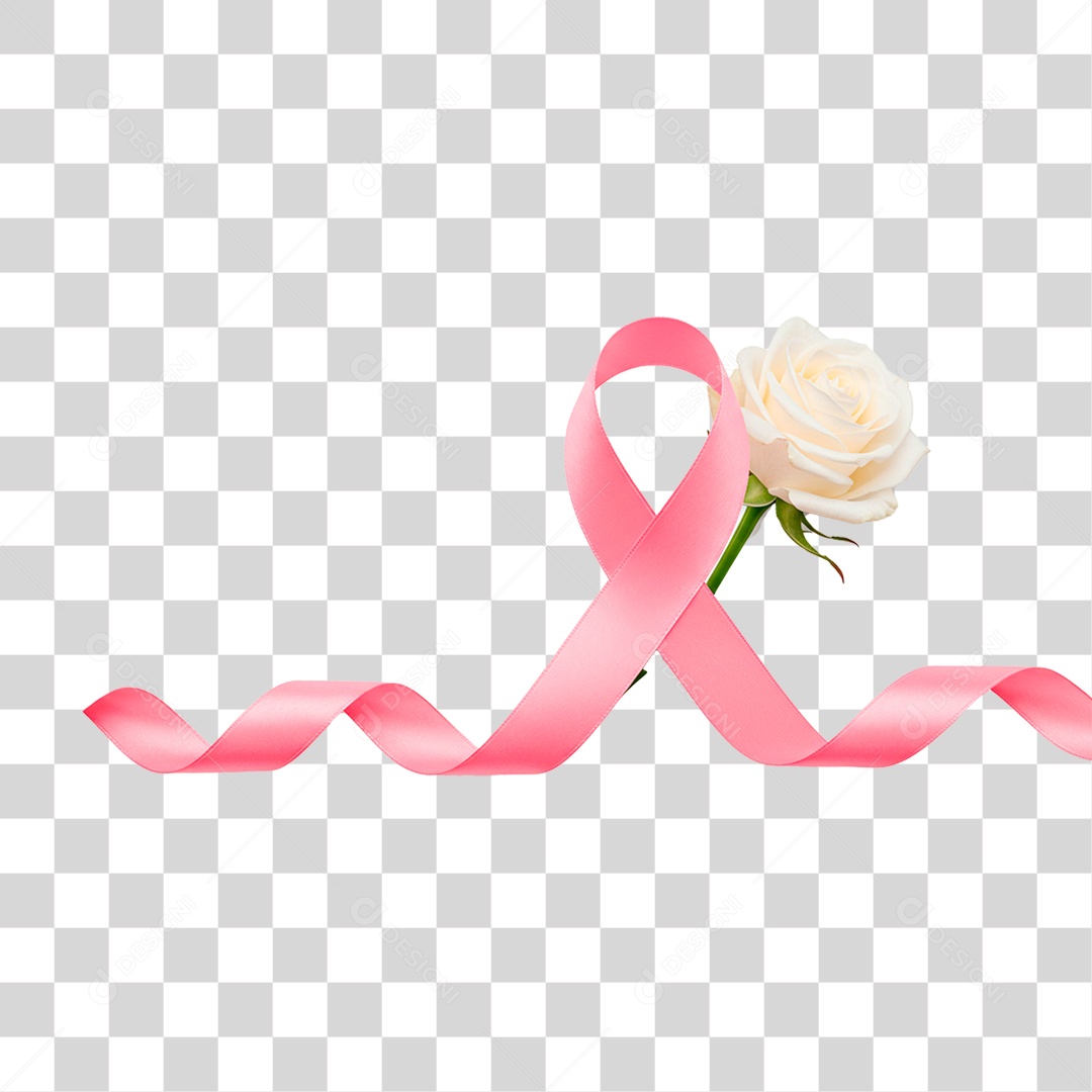 Laço Rosa Outubro Rosa PNG Transparente