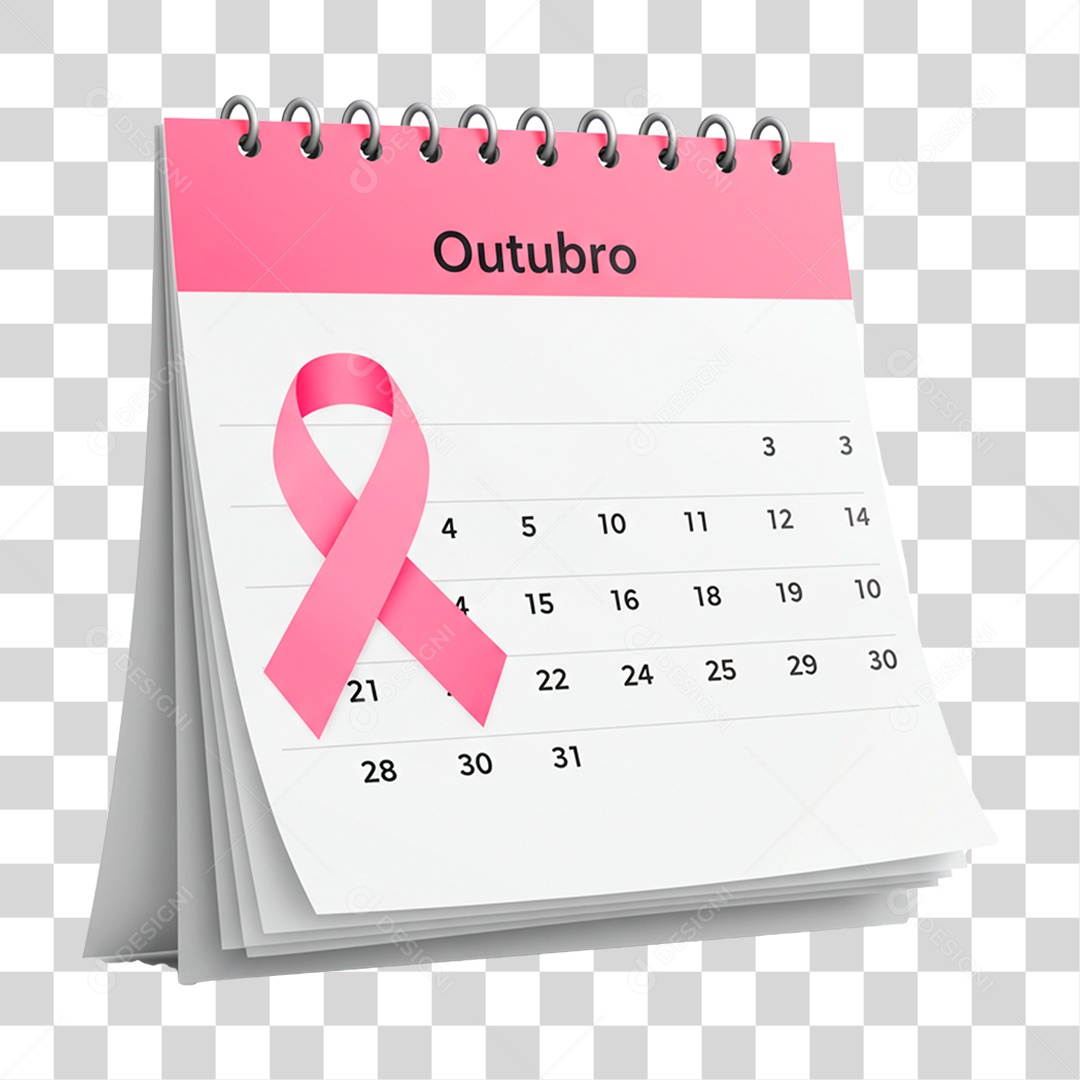 Calendário de Outubro PNG Transparente
