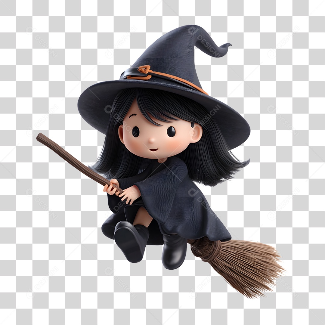 Decoração Bruxa de Halloween PNG Transparente
