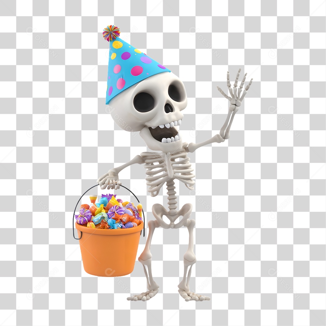 Decoração Esqueleto de Halloween PNG Transparente