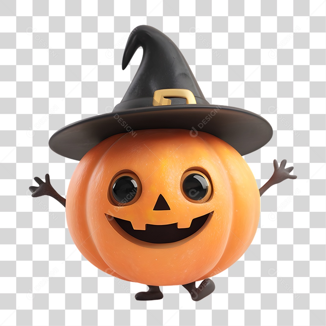 Decoração Abóbora de Halloween PNG Transparente