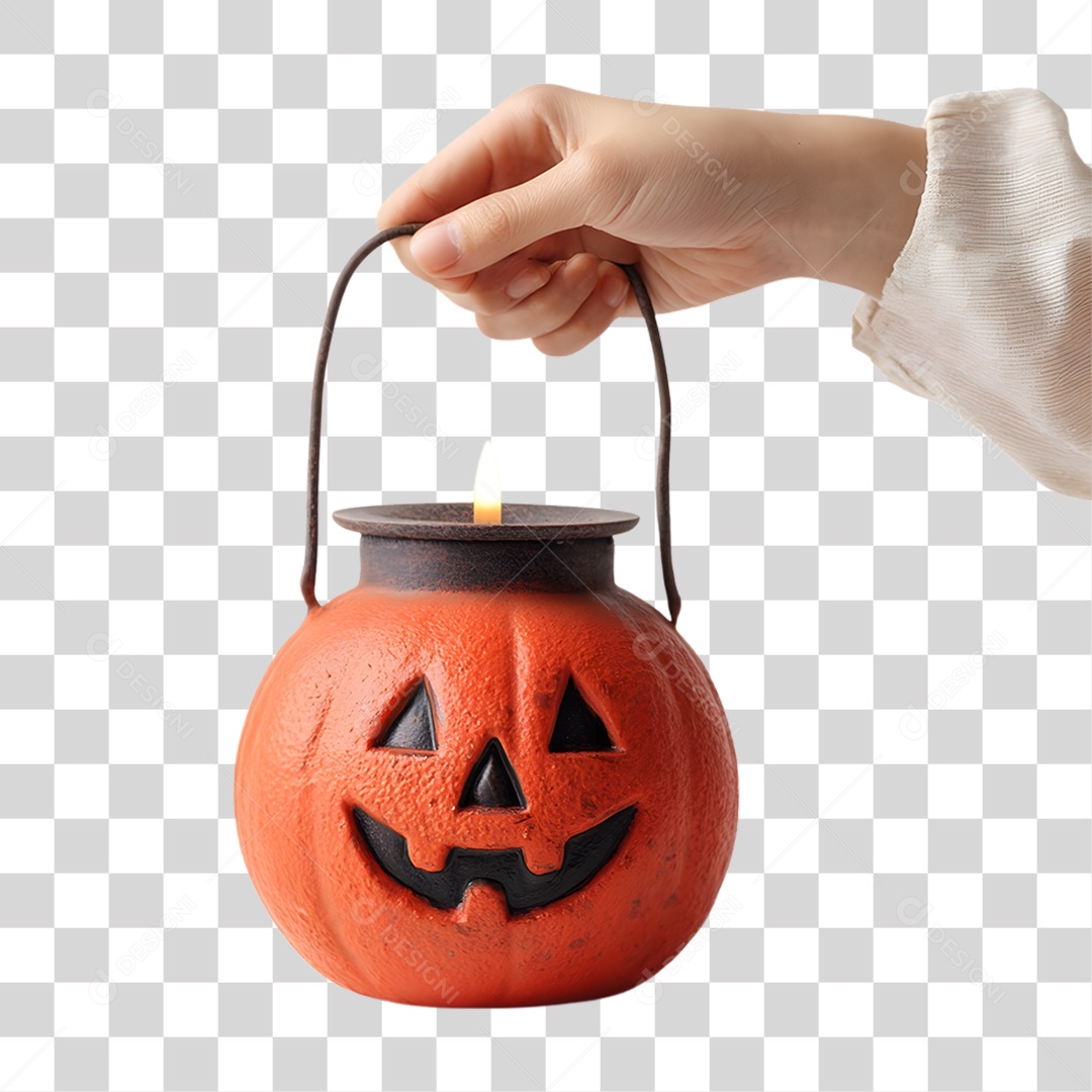 Decoração Abóbora de Halloween PNG Transparente