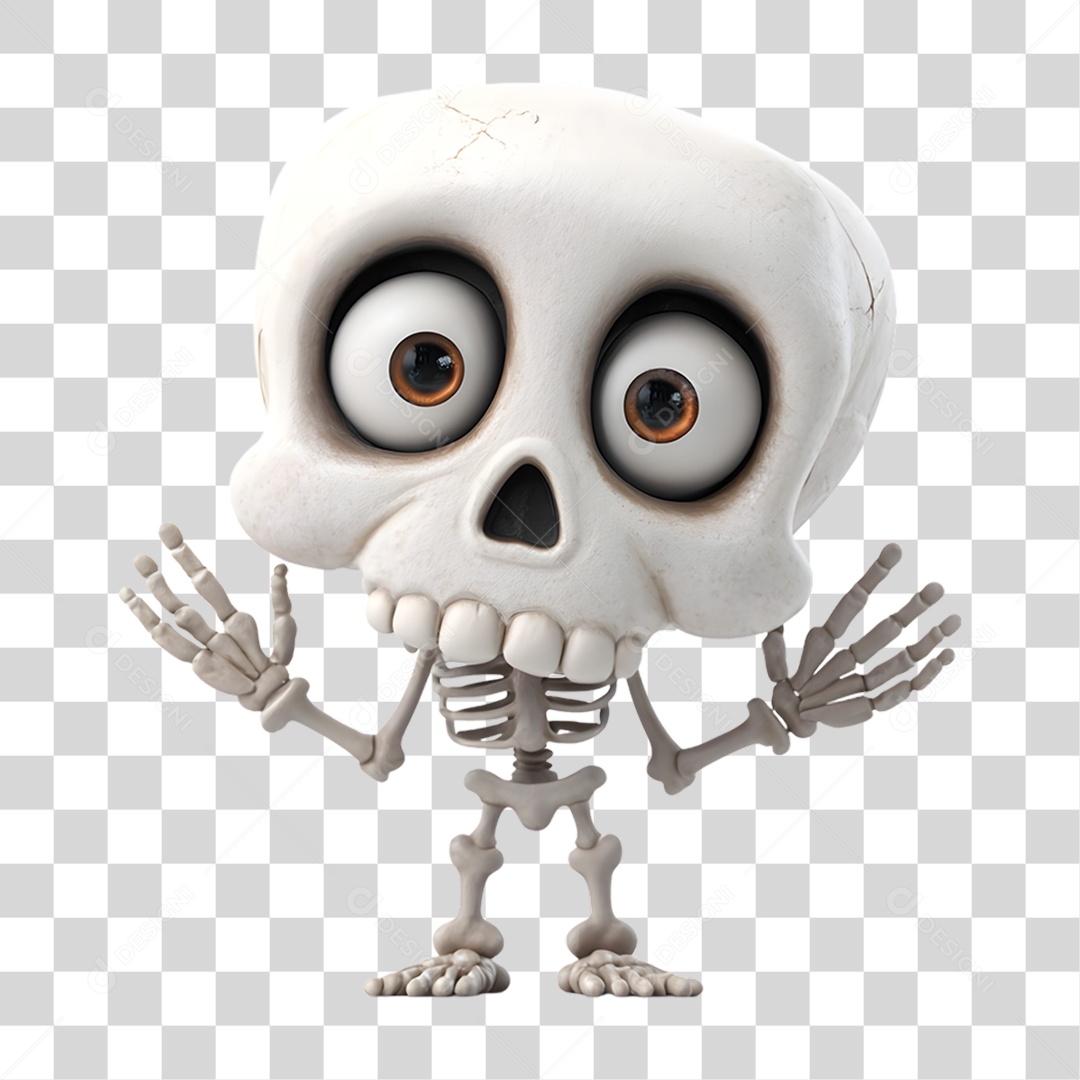 Decoração Esqueleto de Halloween PNG Transparente