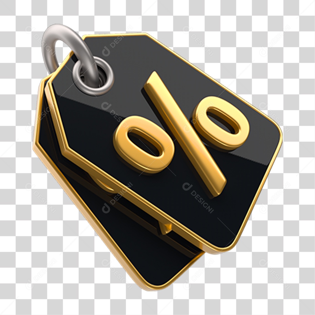 Elemento 3D Símbolo de Porcentagem PNG Transparente