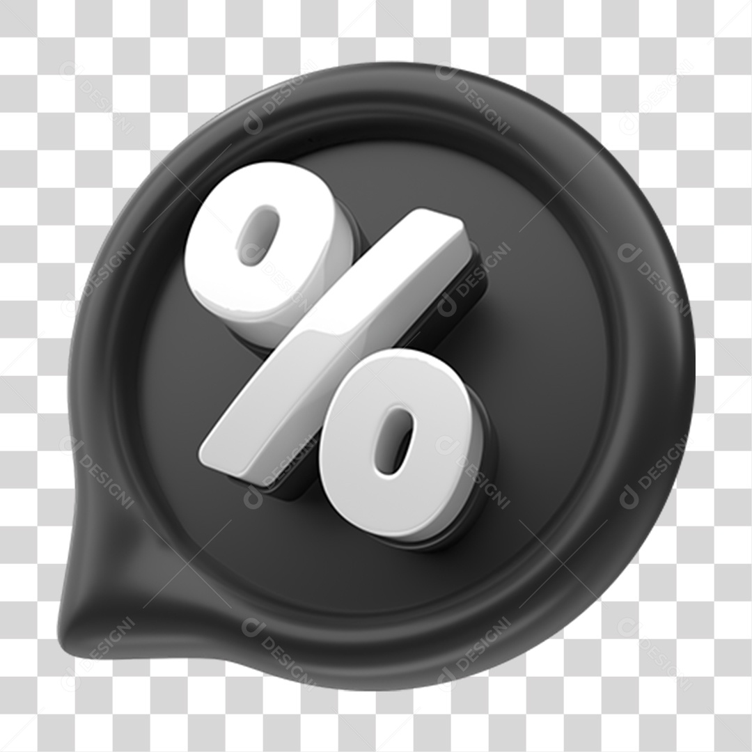 Elemento 3D Símbolo de Porcentagem PNG Transparente
