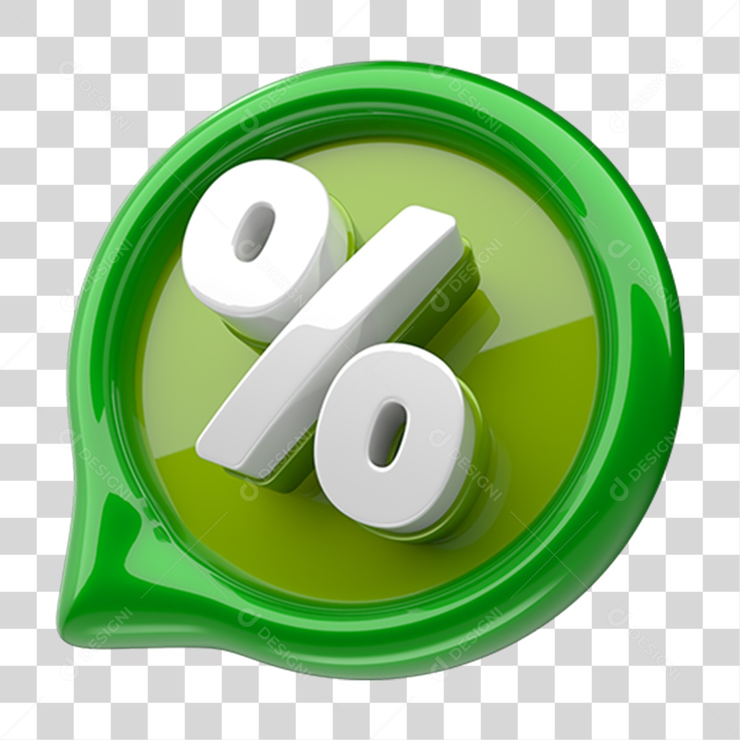 Elemento 3D Símbolo de Porcentagem PNG Transparente