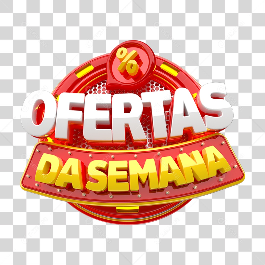 Selo 3D Ofertas da Semana PNG Transparente