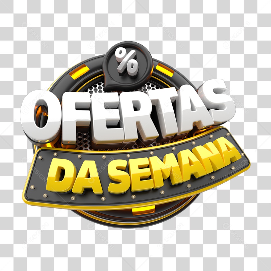 Selo 3D Ofertas da Semana PNG Transparente
