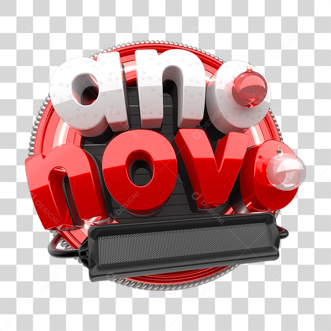 Selo 3D Ano Novo PNG Transparente