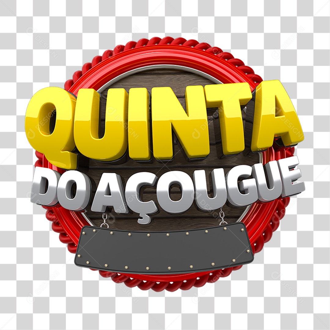 Selo 3D Quinta do Açougue PNG Transparente