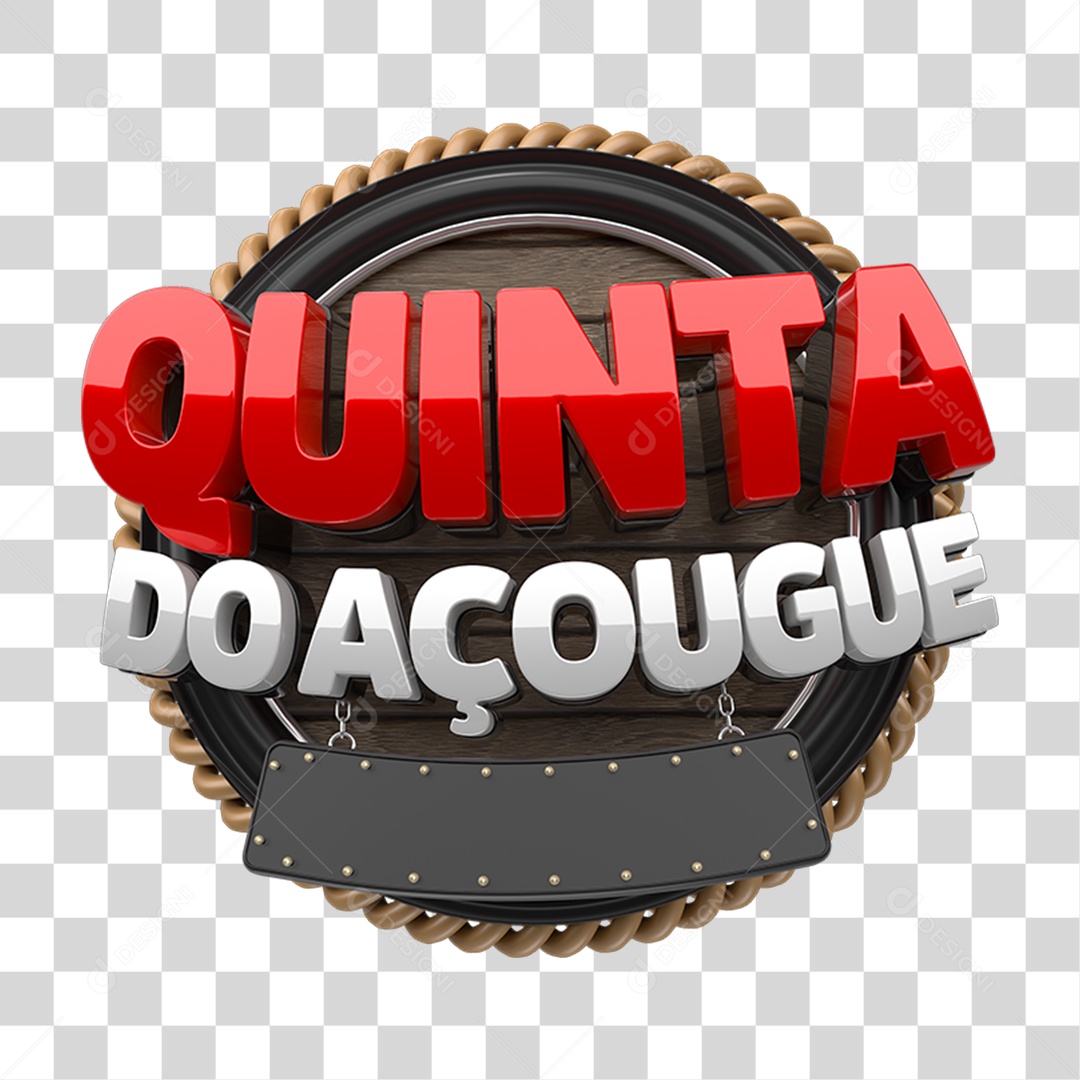 Selo 3D Quinta do Açougue PNG Transparente