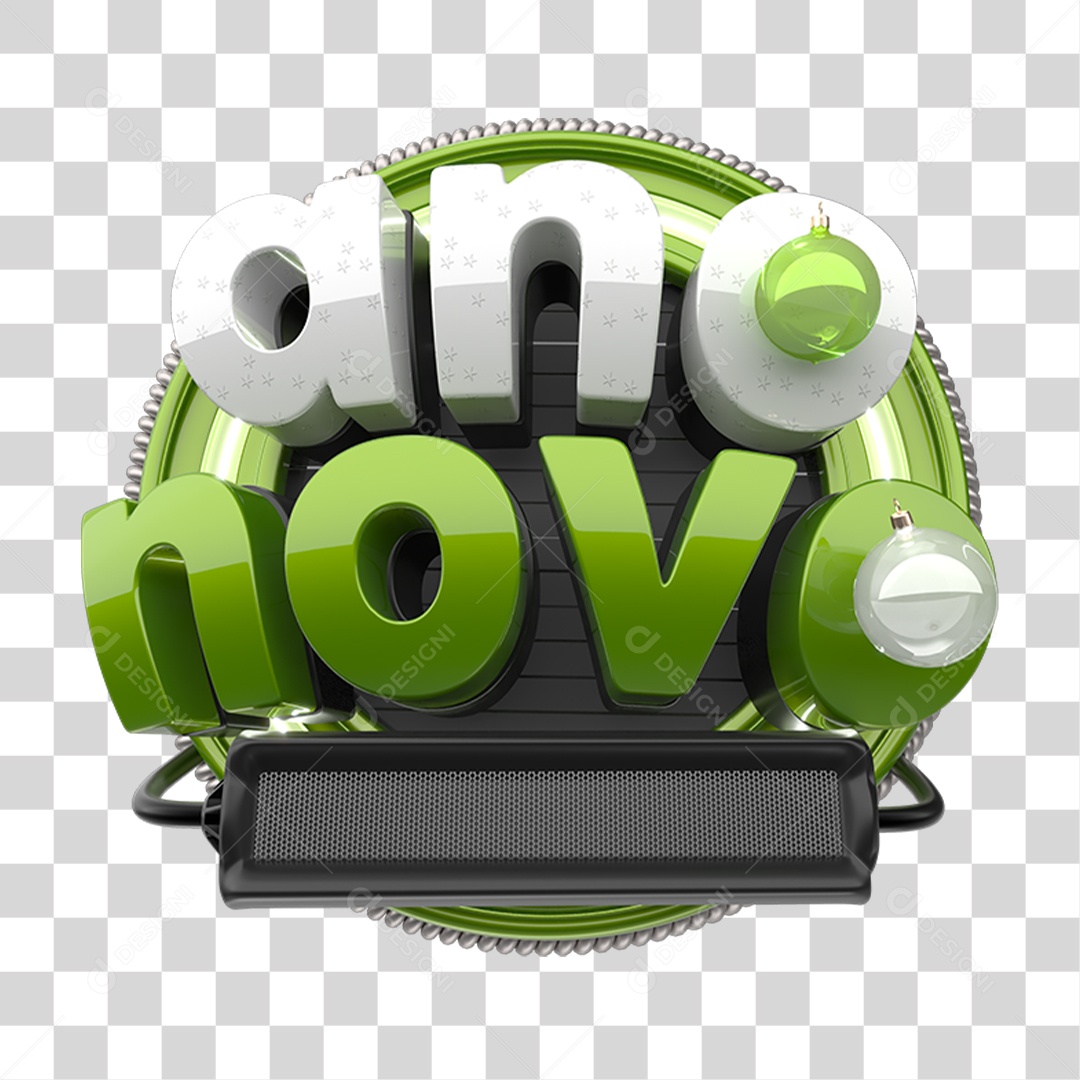 Selo 3D Ano Novo PNG Transparente