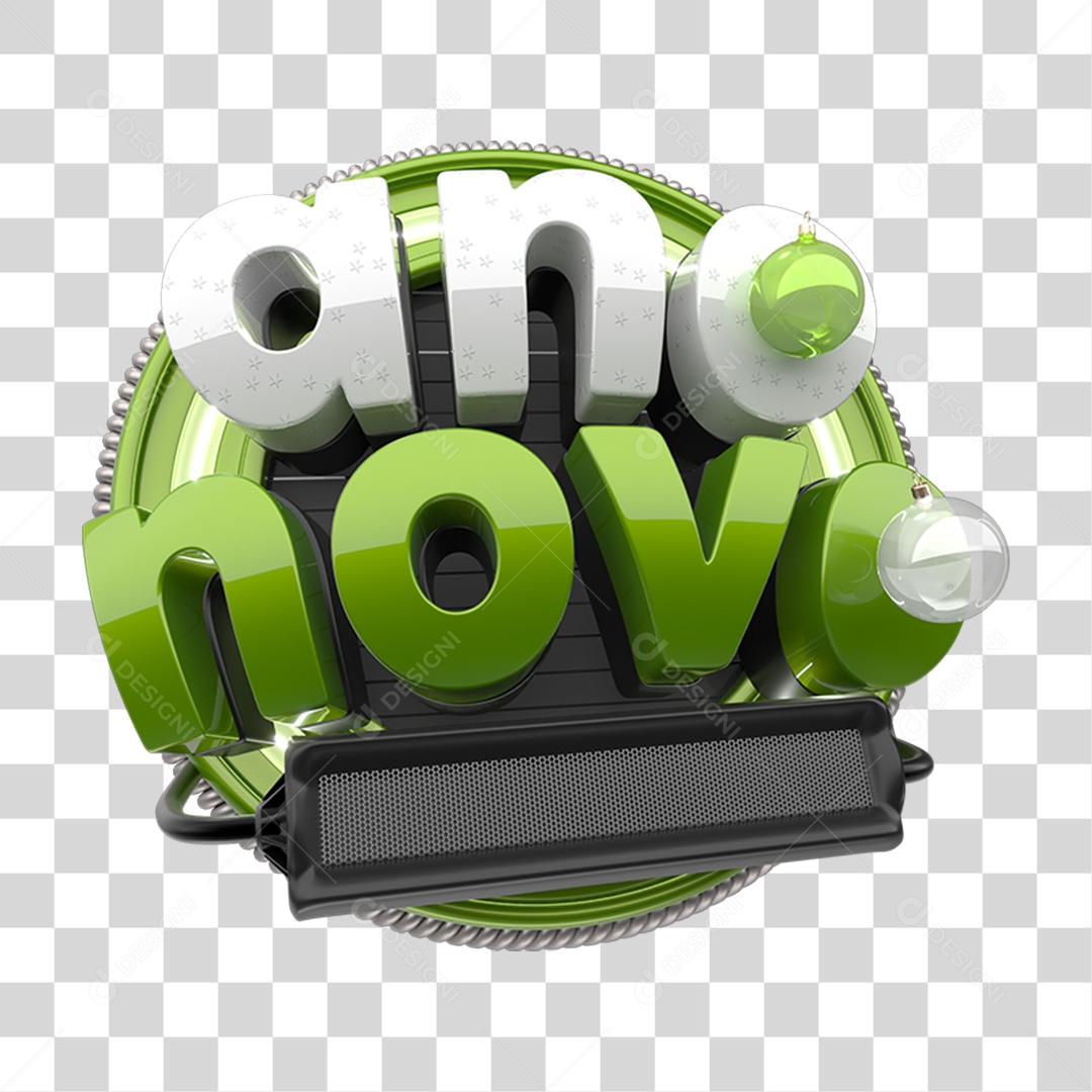 Selo 3D Ano Novo PNG Transparente