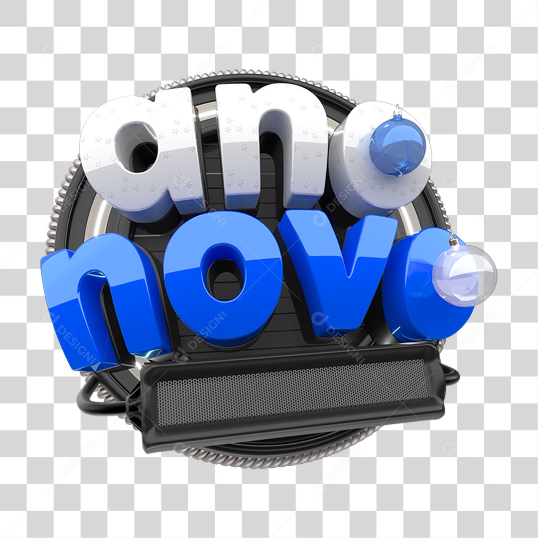 Selo 3D Ano Novo PNG Transparente