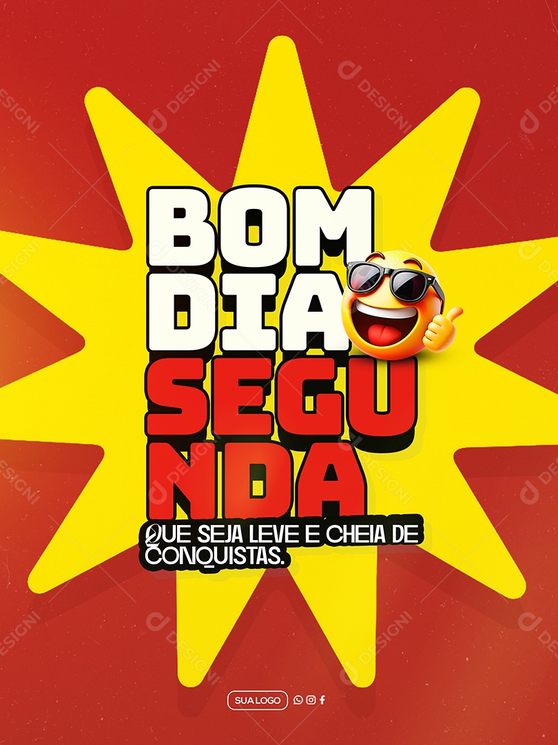 Bom Dia Segunda Feira Social Media PSD Editável